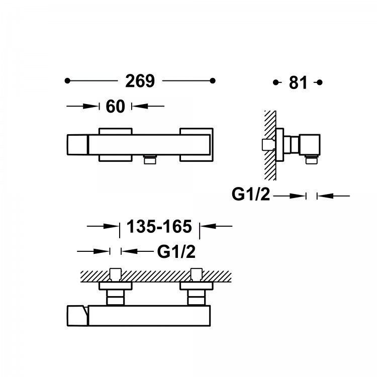Dušas maisītājs CUADRO exclusive TRES, 00716703OM