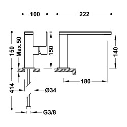 Izlietnes maisītājs CUADRO exclusive TRES, 00620501