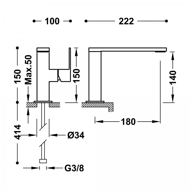 Izlietnes maisītājs CUADRO exclusive TRES, 00620501