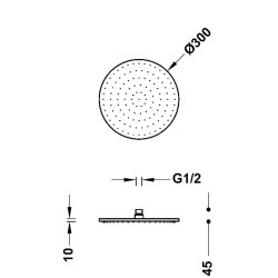 Dušas galva TRES Antilime D30 cm, hroms 13413730