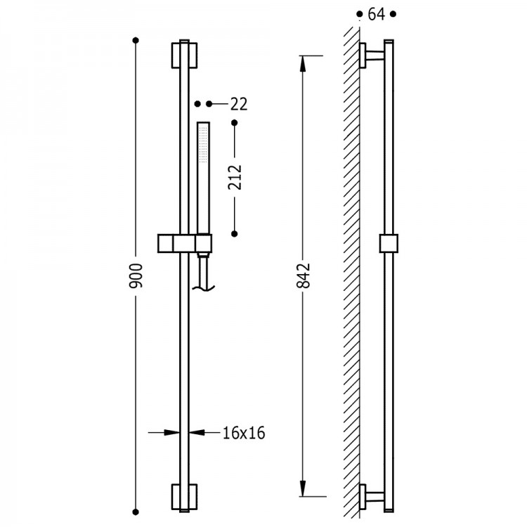 Dušas komplekts TRES, hroms/balts 407934