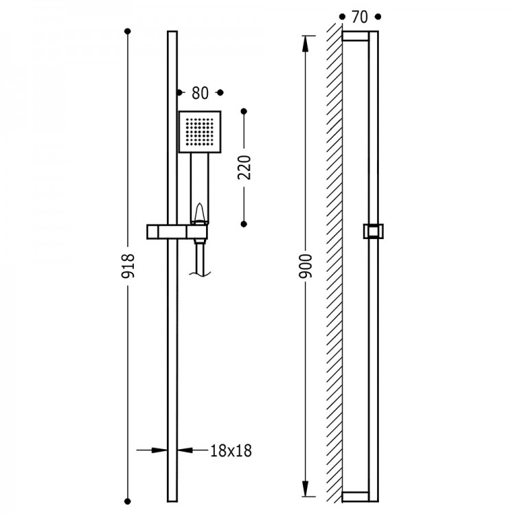 Dušas komplekts TRES, hroms 134522