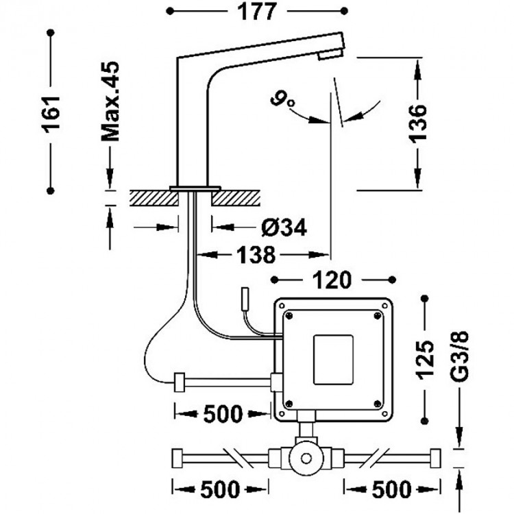 Izlietnes maisītājs TRES Electronic 230/6V, 39210309