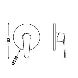 Dušas iebūvējamā maisītāja dekoratīvā daļa TRES FLAT, 20427810