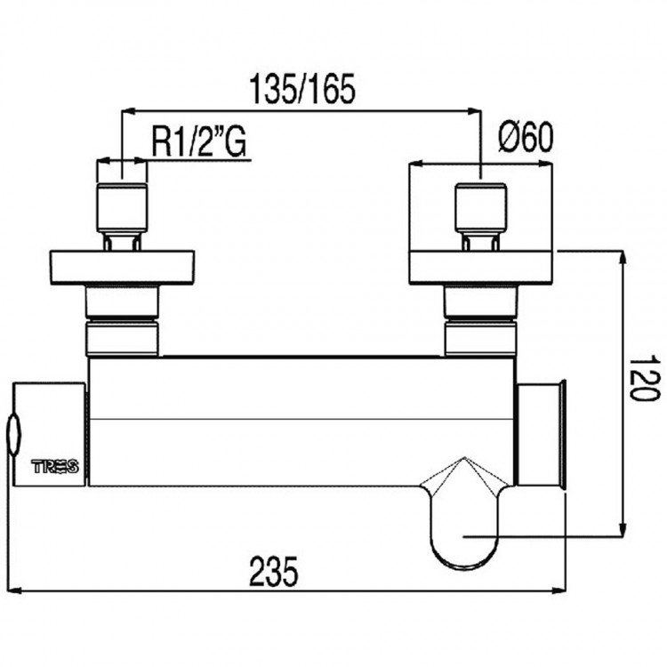 Vannas un dušas maisītājs ar dušu LEX-TRES, hroms 181474