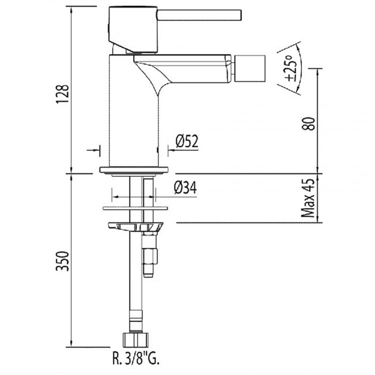 Bidē maisītājs MAX-TRES, hroms 06222001D