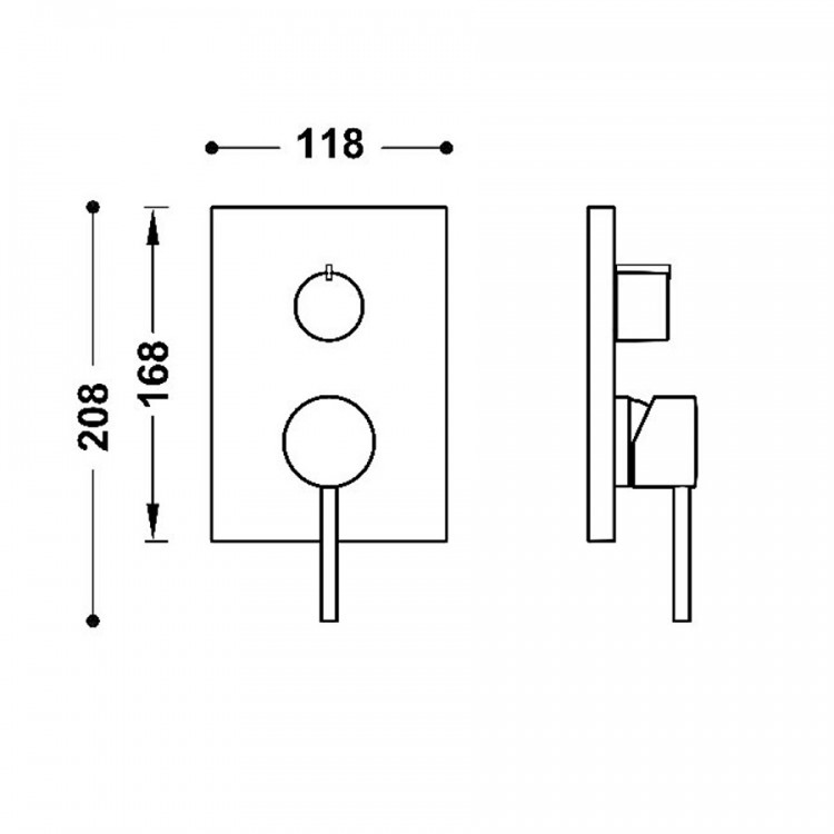 Vannas un dušas iebūvējamā maisītāja dekoratīvā daļa MAX-TRES, hroms 06228110