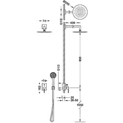 Dušas sistēma iebūvējamā Tres Maxis Rapid Box, 06298004
