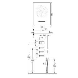 Elektroniskā termostata dušas sistēma TRES Shower Technology Elektroniska, 09286404