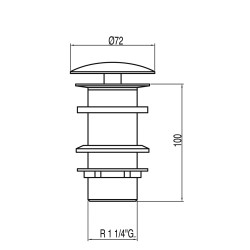 Sifona izplūde TRES 72mm, hroms,13424030