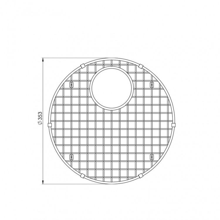 Turtl Tērauda režģis izlietnes pamatnes aizsardzībai Ø353 mm