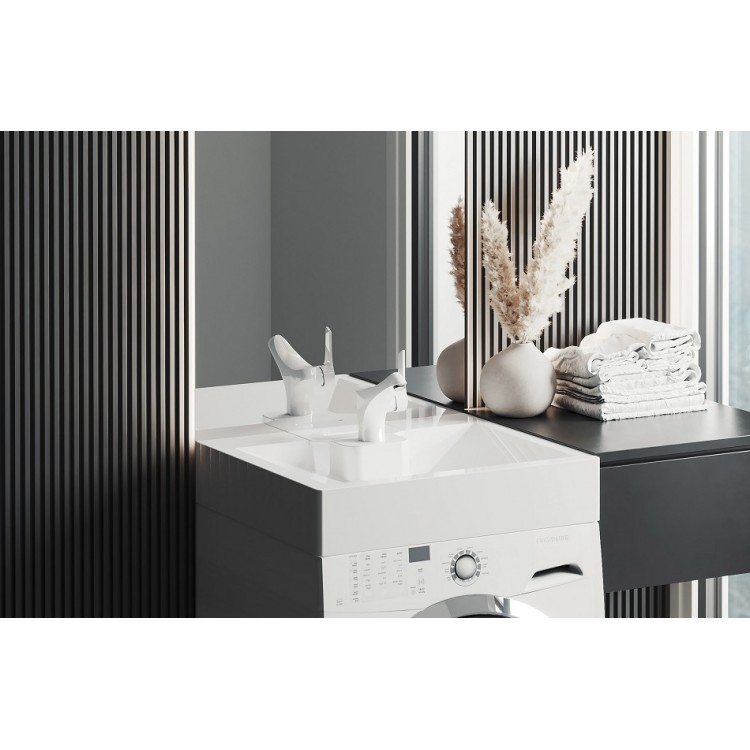 Izlietne virs veļas mašīnas Turtl LOCUS 60x52 cm, balta