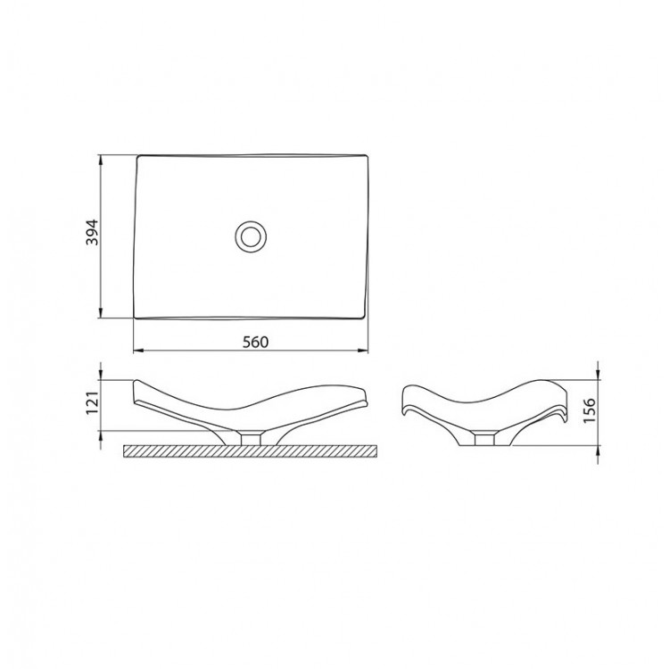 Vannas istabas uzliekamā izlietne Turtl INTRA 56x39cm, BQM560-700