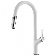 Virtuves izlietnes maisītājs granīta ar izvelkamu izteku Helika GRATA, alba