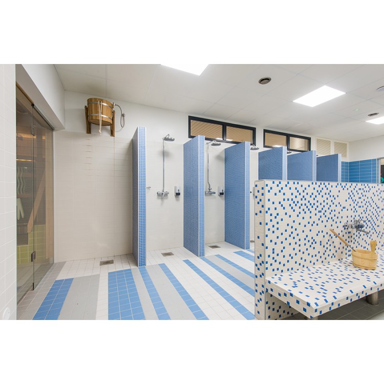 Dušas pamatne Tycroc ar lineāro noteces trapu 150x100cm