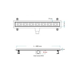 Dušas kanāls Valtemo Starline Black Trendy 600mm, VLD-566320