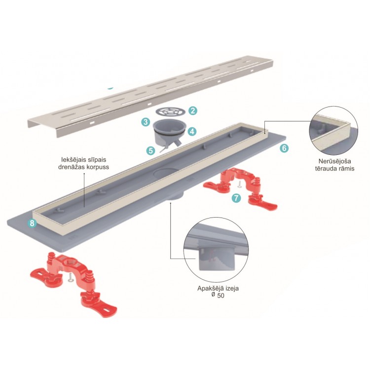 Dušas kanāls Valtemo Westline Trendy 800mm, VLD-576330