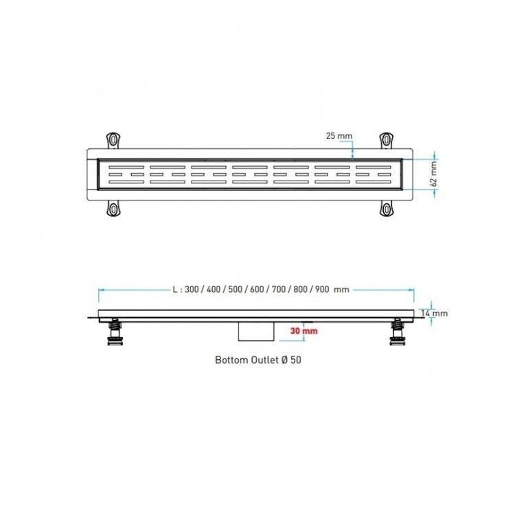 Dušas kanāls Valtemo Westline Trendy 800mm, VLD-576330