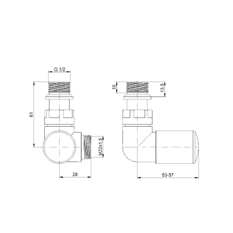 Dvieļu žāvētāja vārstu komplekts Vario Term VISION L, balts