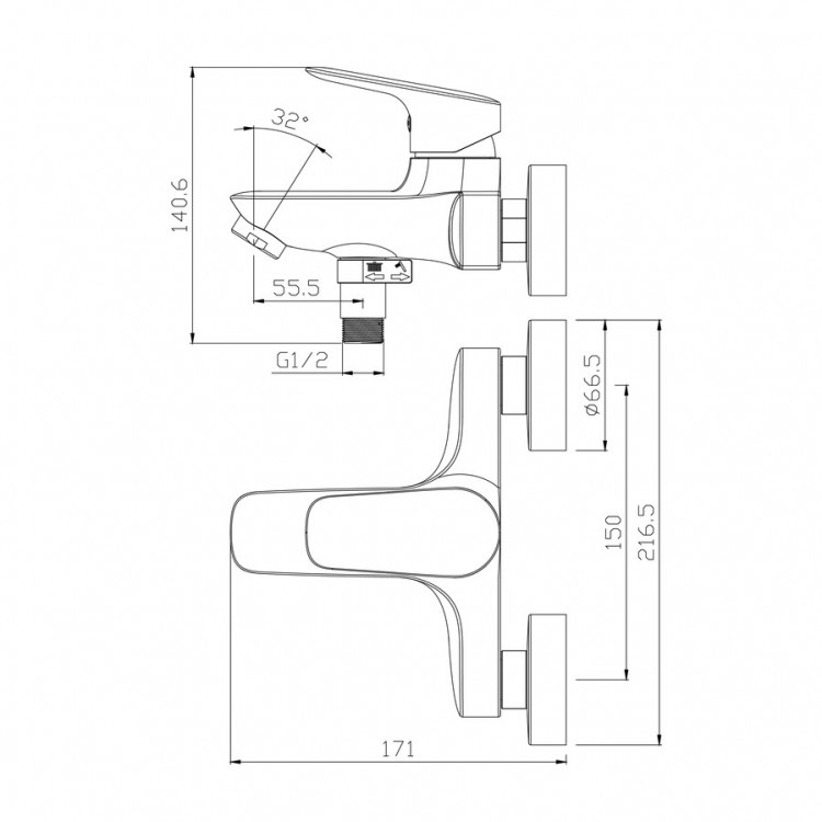 Vannas un dušas maisītājs Vento Prato, 35321