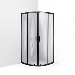 Dušas stūris pusapaļš Vento Tivoli Black 80x80cm, Easy Clean 44232