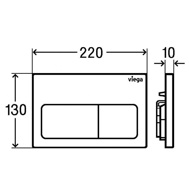 Noskalošanas taustiņš Viega Visign for Life 5 Prevista, matēta 773724