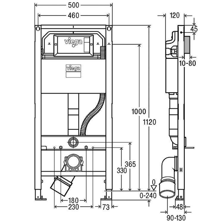 Iebūvējamais rāmis tualetes podam VIEGA Prevista Drys, 771980