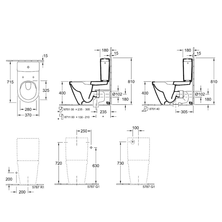 Tualetes pods Villeroy&Boch Architectura Rimless Direct_flush pods ar Soft Close vāku, 5691R001