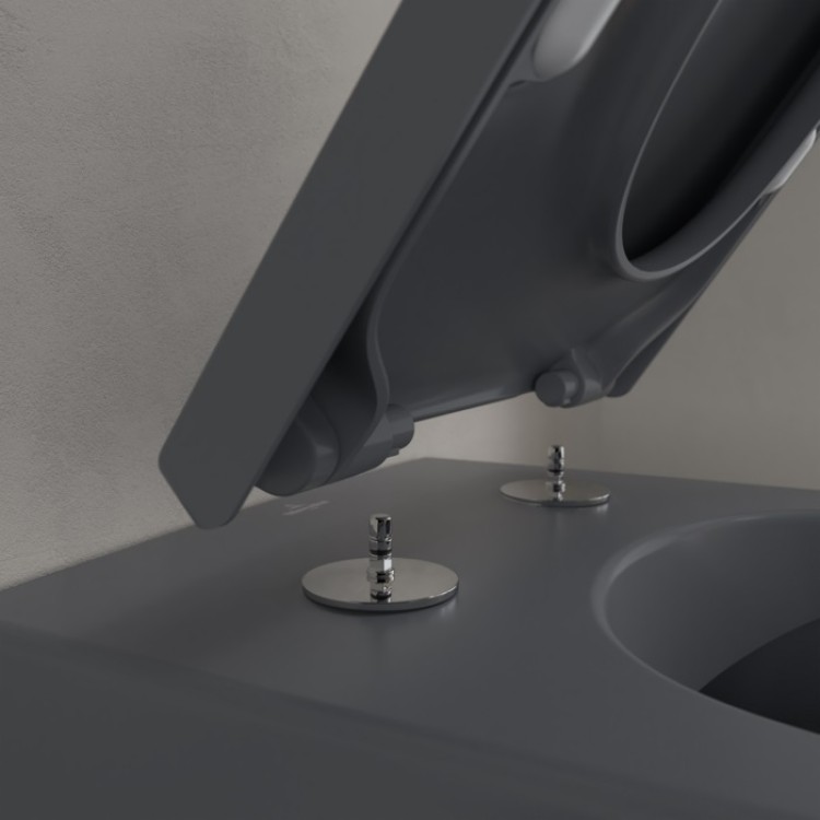 Tualetes pods piekaramais Villeroy&Boch Subway 2.0 ar Soft Close vāku, grafīts