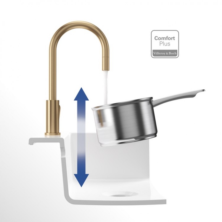 Virtuves izlietnes maisītājs ar izvelkamu izteku Villeroy&Boch Umbrella Flex, 92540003