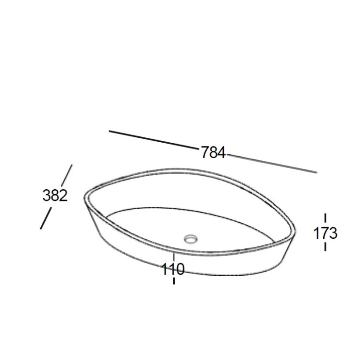 Vannas istabas uzliekamā izlietne Aura IRIS 78x38 cm