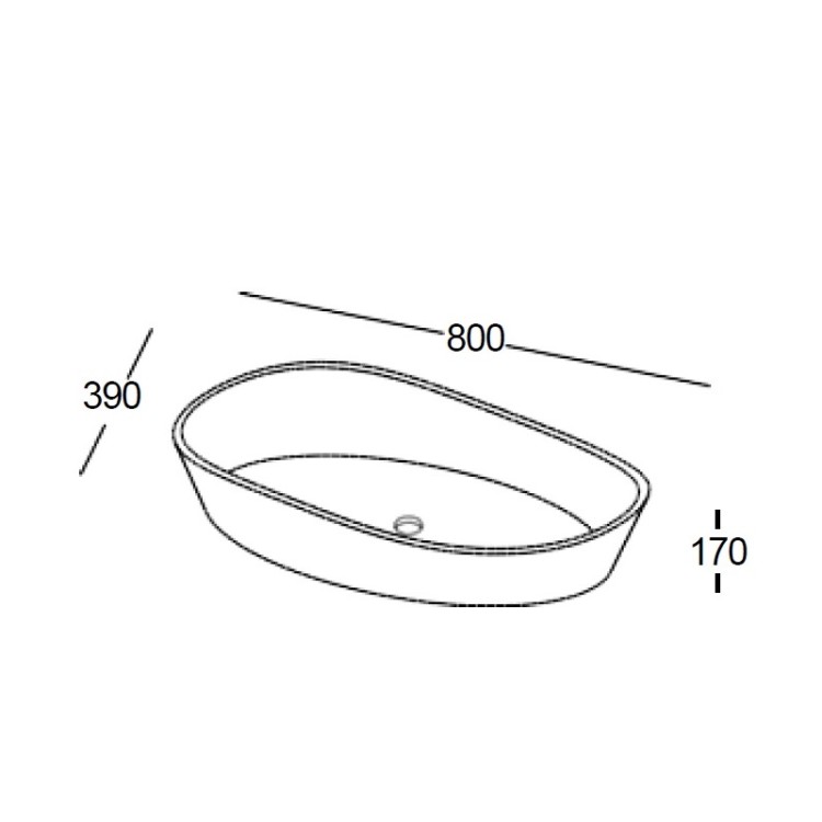 Vannas istabas uzliekamā izlietne Aura LUXOVIO 80x39 cm