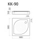 Dušas paliktnis kvadrātveida Vispool KK-90, 900x900mm