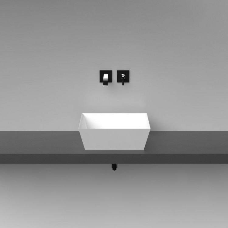 Vannas istabas uzliekamā izlietne Vispool Quadro 45 44.5x44.5 cm, balta