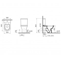 Tualetes pods VitrA S50 ar Soft Close vāku, universāls izvads