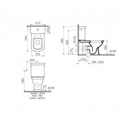 Tualetes pods VitrA Valarte ar Duraplast vāku, universāls izvads