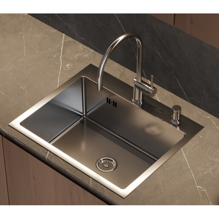 Virtuves izlietne Wisent 50x44cm ar dozatoru, W35044