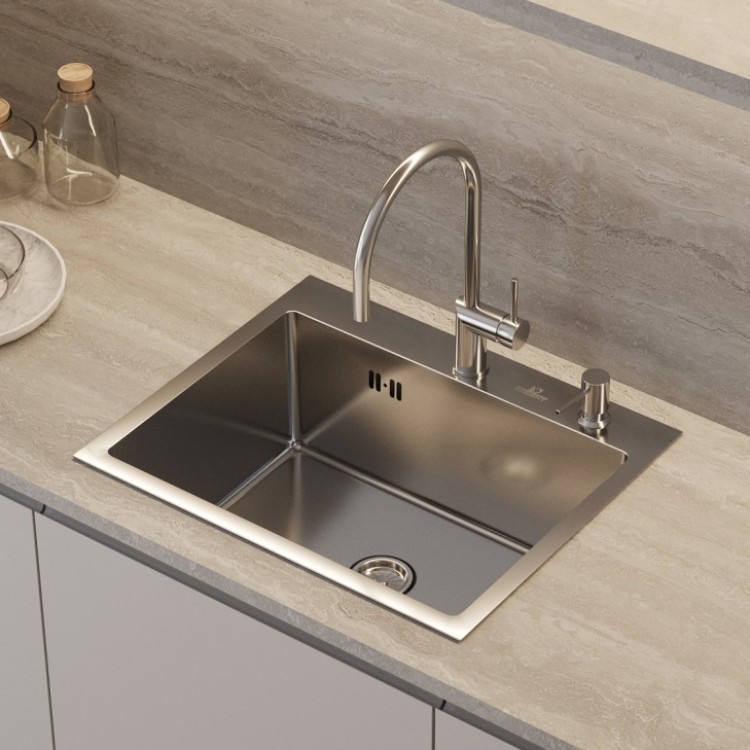 Virtuves izlietne Wisent 50x44cm ar dozatoru, W35044