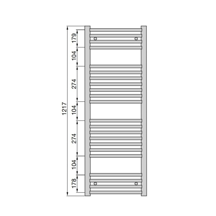 Dvieļu žāvētājs Zehnder AURA 1217x500mm, hroms
