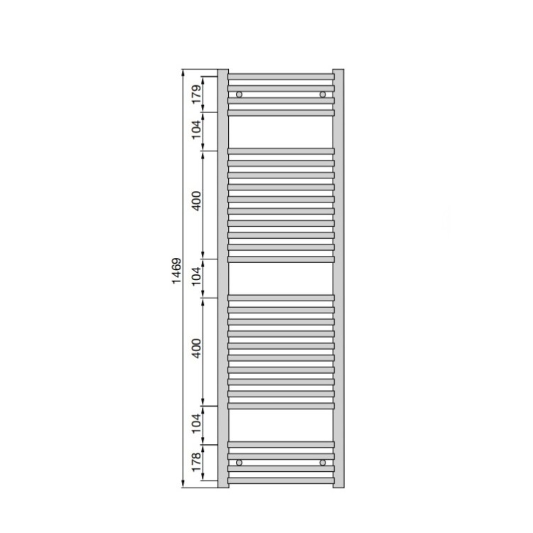 Dvieļu žāvētājs Zehnder AURA 1469x500mm, hroms