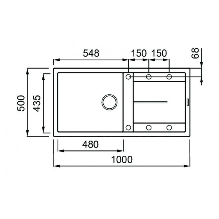 Virtuves izlietne Elleci Unico-480 100x50cm, cemento