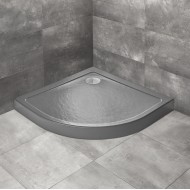 Dušas paliktnis pusapaļš Radaway Doros A Compact 90x90, antracīts akmens