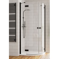 Dušas stūris pusapaļš Radaway Essenza New Black PDD 100x100cm