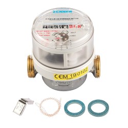 Zenner ETWD Ūdens skaitītājs DN20 karstam ūdenim ar saskrūvēm
