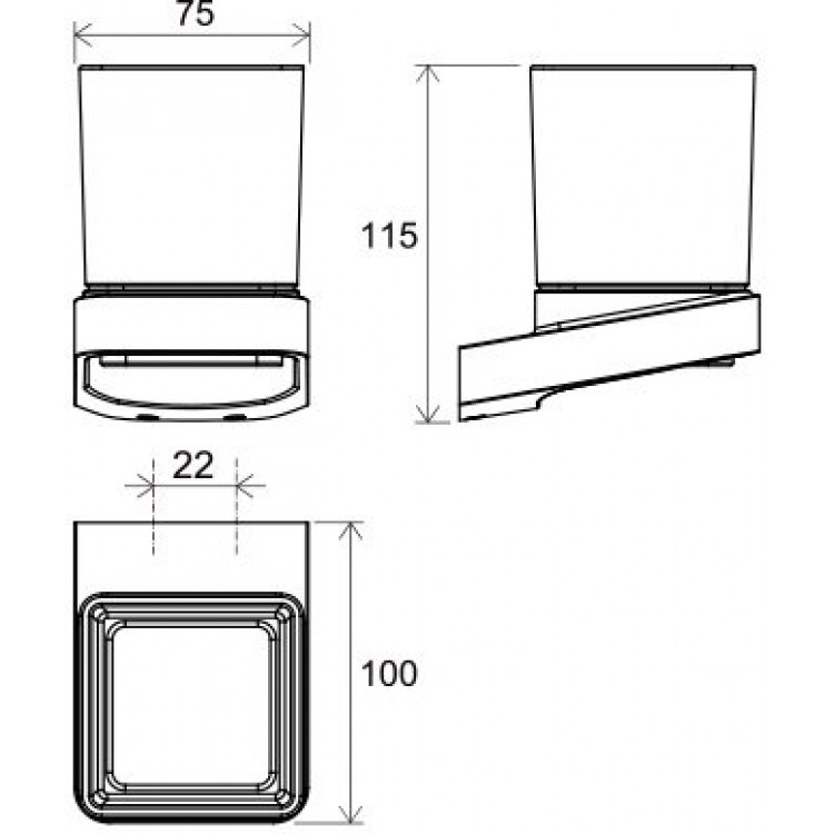 Glāze ar turētāju Ravak 10°, hroms TD 210.00