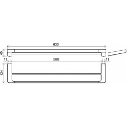Dvieļu turētājs dubultais Ravak 10° 63 cm, hroms TD 320.00
