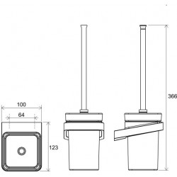 Tualetes birste ar turētāju Ravak 10°, hroms TD 410.00