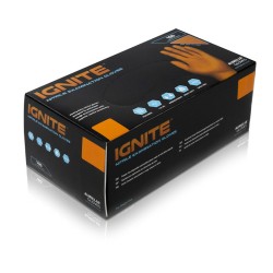 Nitrila cimdi, bez pūdera, Oranži, IGNITE, 50gb, L izmērs
