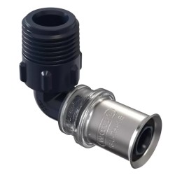 Presējamais līkums 90° ar ārējo vītni daudzslāņu caurulēm 32 x 1'' Wavin U