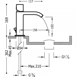 Izlietnes maisītājs CUADRO-TRES, 00610102